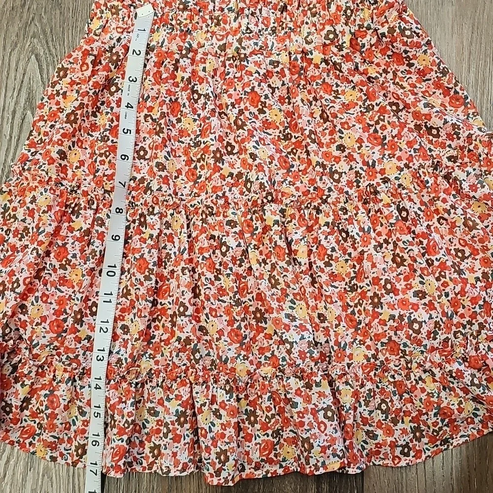 Newbury Kustom, Red, Floral, A-Line, Skirt, Summer, Flower, School, Spring, Girl